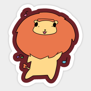 Dancing Headphones Lion Sticker